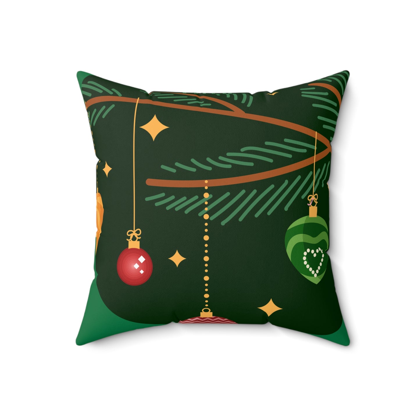 Spun Polyester Square Pillow Christmas green