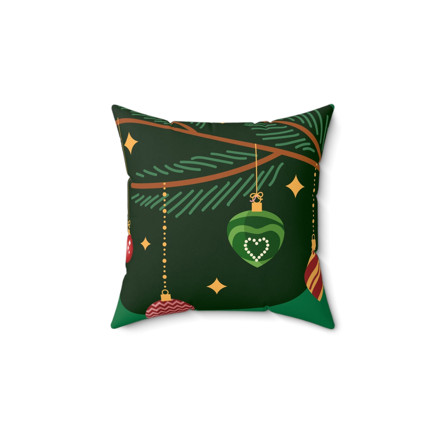 Spun Polyester Square Pillow Christmas green 2