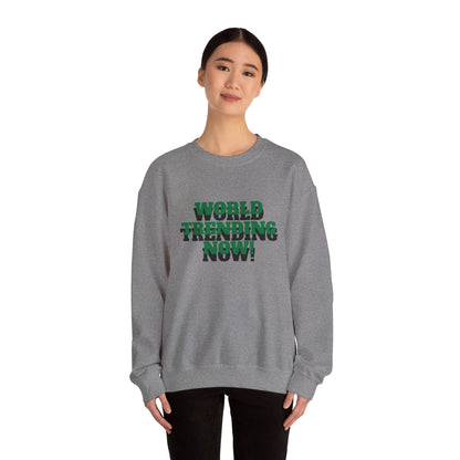 Unisex Heavy Blend™ Crewneck Sweatshirt World Trending! with lady world