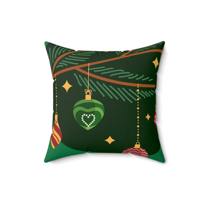 Spun Polyester Square Pillow Christmas green 2