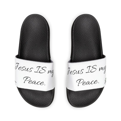 Youth PU Slide Sandals. Jesus is MY peace.