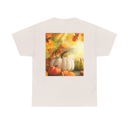 Unisex Heavy Cotton Tee. Fall scene fall into the Arms of Jesus.