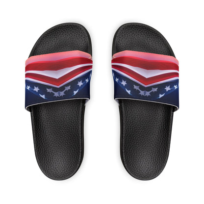 Men's PU Slide Sandal with American flag