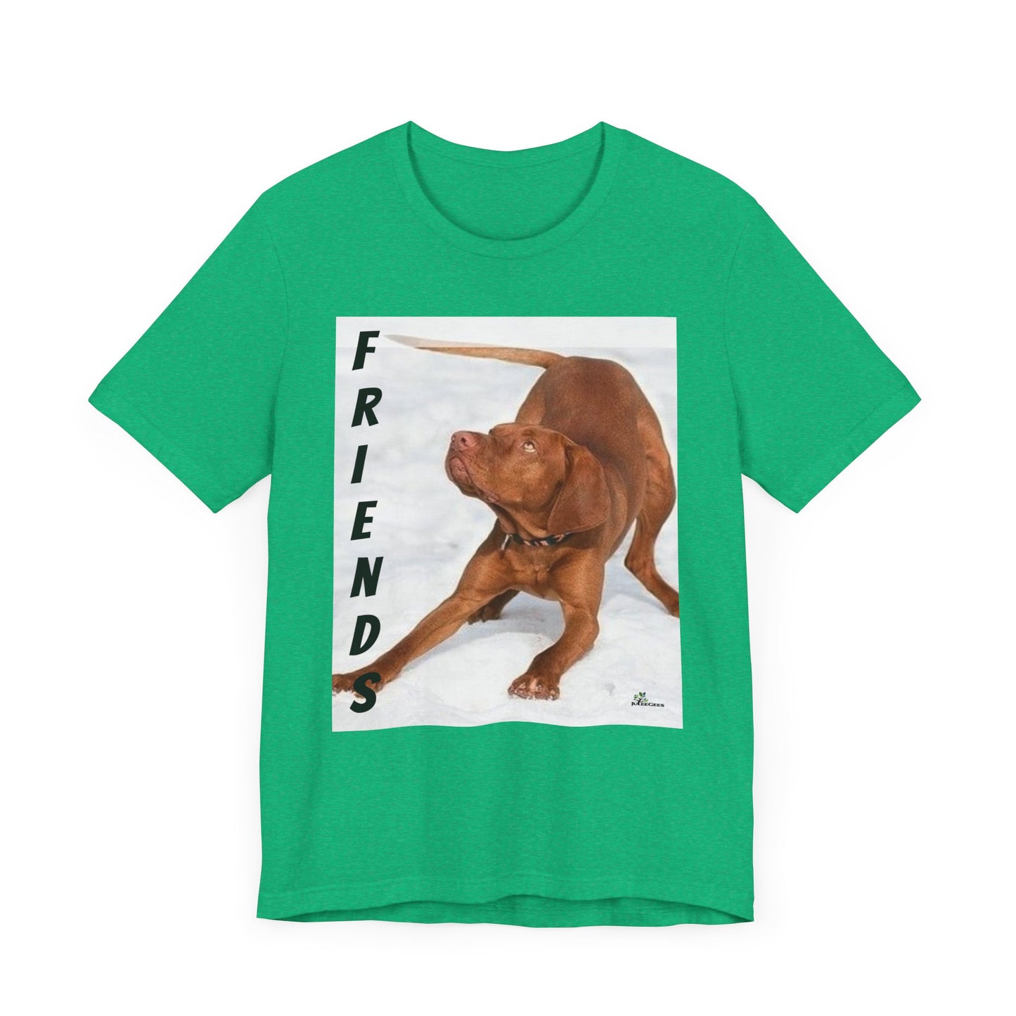 Unisex Jersey Short Sleeve Tee Dogs are friends for life. with photos of dogs