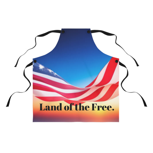 Apron (AOP)/American flag/ Land of the Free.