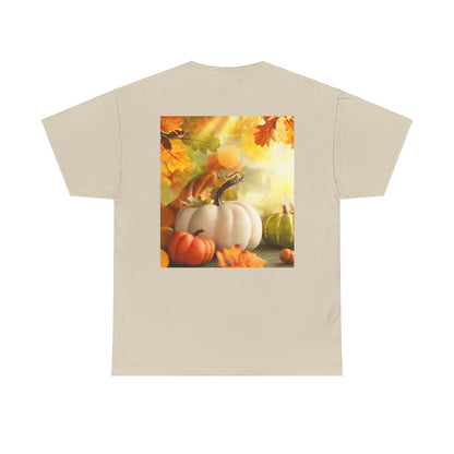 Unisex Heavy Cotton Tee. Fall scene fall into the Arms of Jesus.