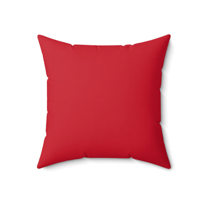 Spun Polyester Square Pillow Christmas Red Santa moon light ride